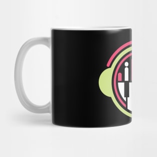 DJ, equalizer and and headphones Mug